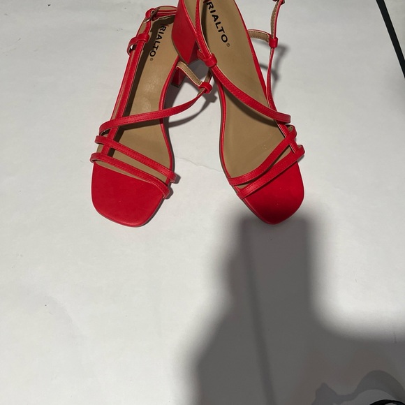 Rialto Red Strappy Sandals with Slim Heel - Picture 4 of 4
